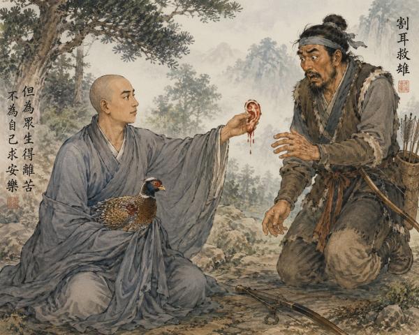 智舜禪師割耳救護野雞