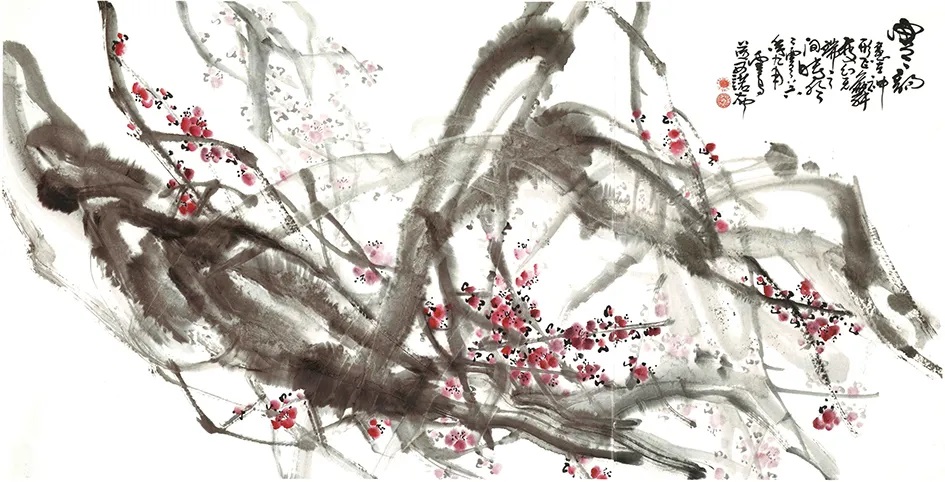 H.H.第三世多杰羌佛中國畫作品：聖境梅香寒韻濃